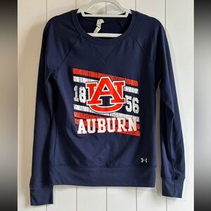 Under Armour Navy Auburn University Pullover Sweatshirt with Orange & White Logo